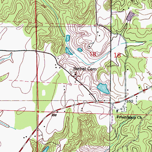 Topographic Map of Bethel Church, AL