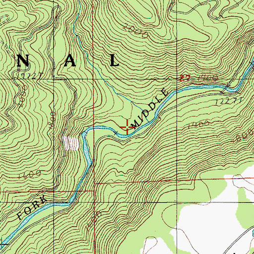 Topographic Map of Dartmouth Creek, OR