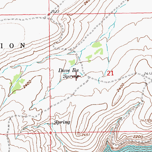 Topographic Map of Dave Ike Spring, OR