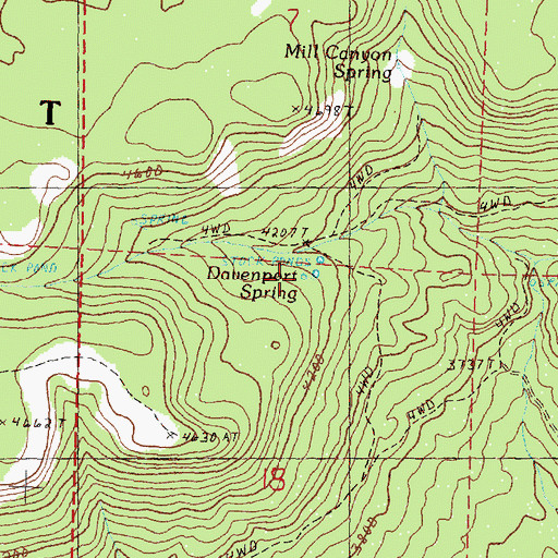Topographic Map of Davenport Spring, OR