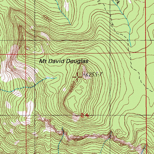 Topographic Map of Mount David Douglas, OR