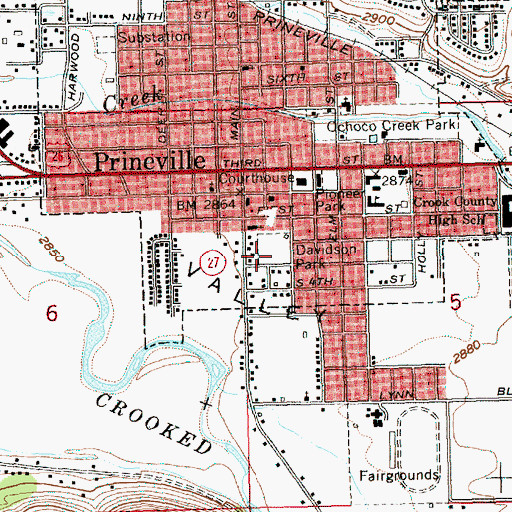 Topographic Map of Davidson Park, OR