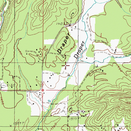 Topographic Map of Davis Creek, OR