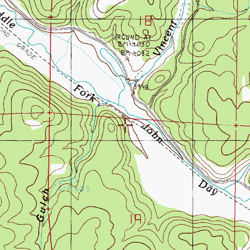 Topographic Map of Davis Creek, OR