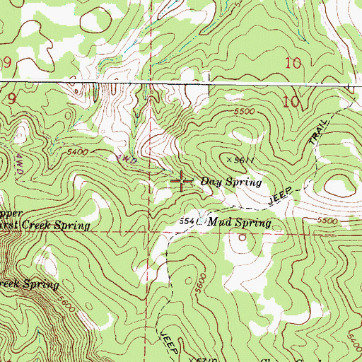 Topographic Map of Day Spring, OR