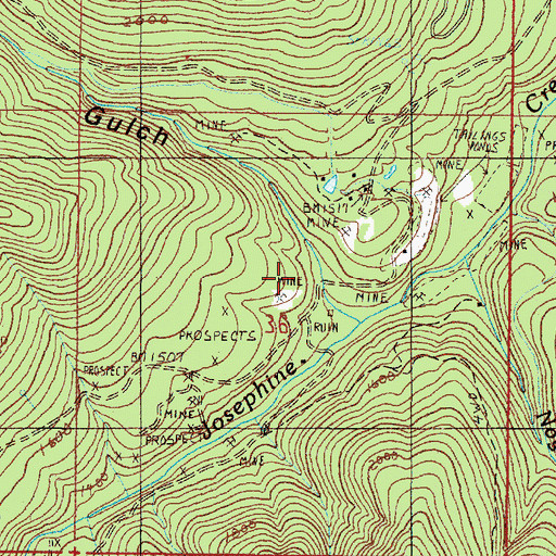 Topographic Map of Days Gulch, OR