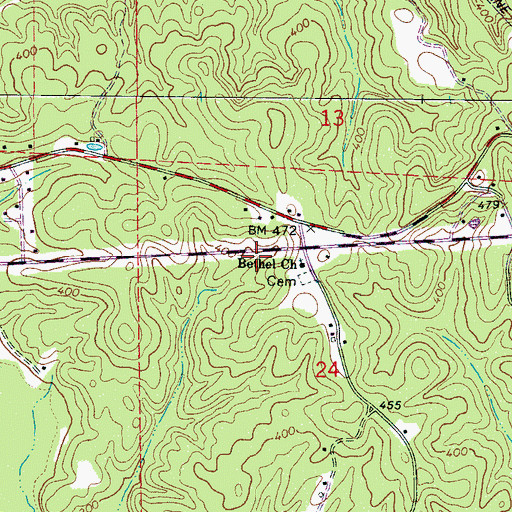 Topographic Map of Bethel Church, AL
