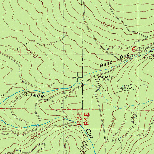 Topographic Map of Dead Dog Gulch, OR