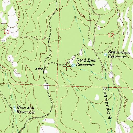 Topographic Map of Dead End Reservoir, OR