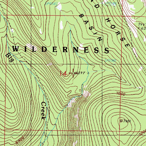Topographic Map of Dead Horse Basin, OR