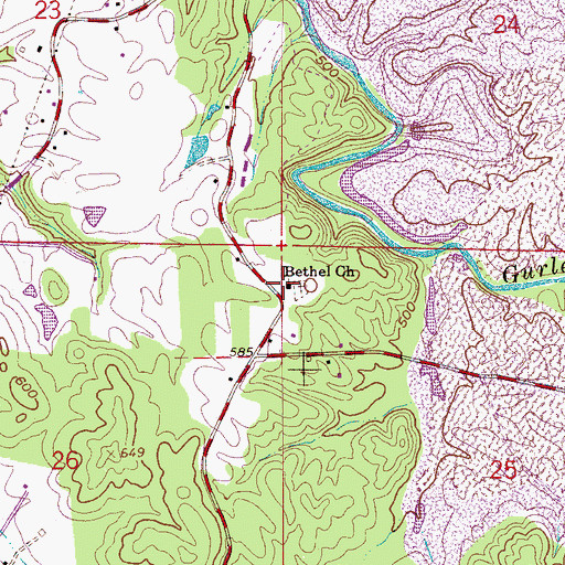 Topographic Map of Bethel United Methodist Church, AL