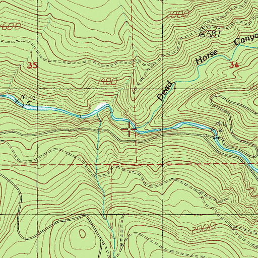 Topographic Map of Dead Horse Canyon Creek, OR