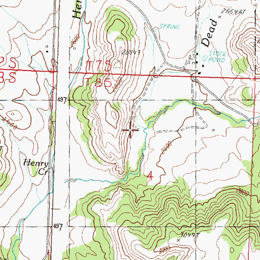 Topographic Map of Dead Horse Creek, OR