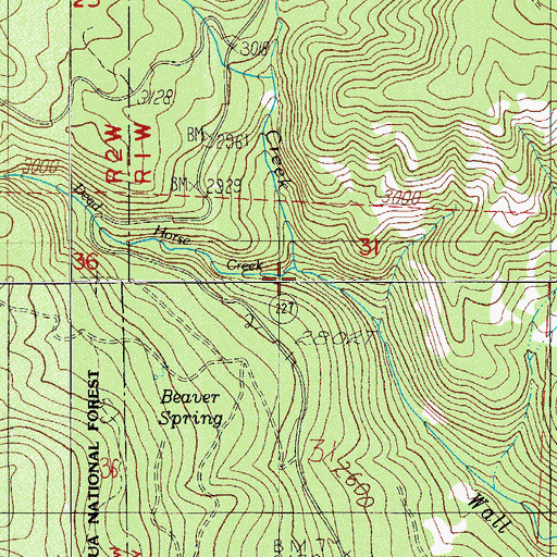 Topographic Map of Dead Horse Creek, OR