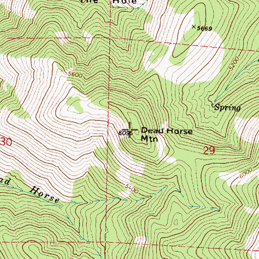 Topographic Map of Dead Horse Mountain, OR