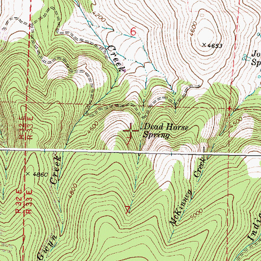Topographic Map of Dead Horse Spring, OR