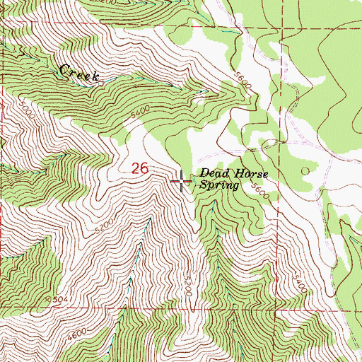 Topographic Map of Dead Horse Spring, OR