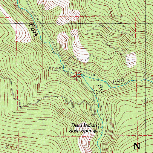 Topographic Map of Dead Indian Creek, OR