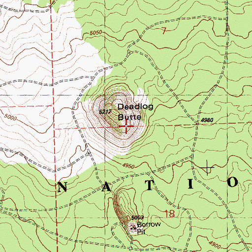 Topographic Map of Deadlog Butte, OR