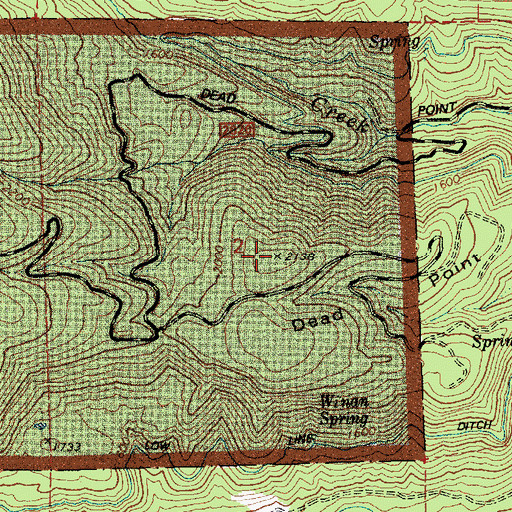 Topographic Map of Dead Point, OR