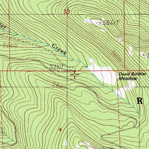 Topographic Map of Dead Soldier Trail, OR