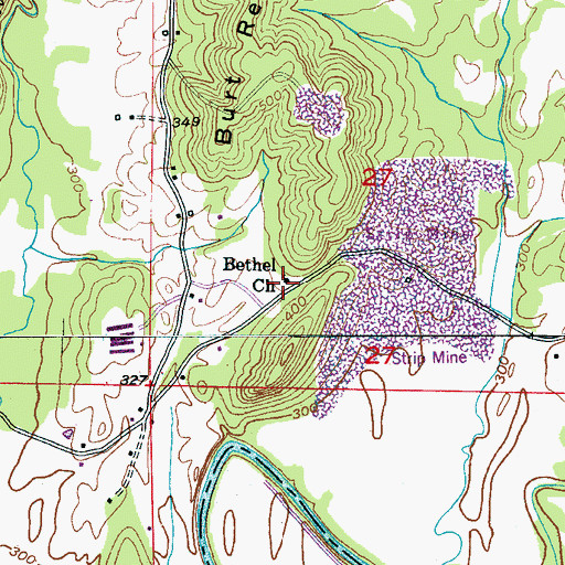 Topographic Map of Bethel Church of God, AL