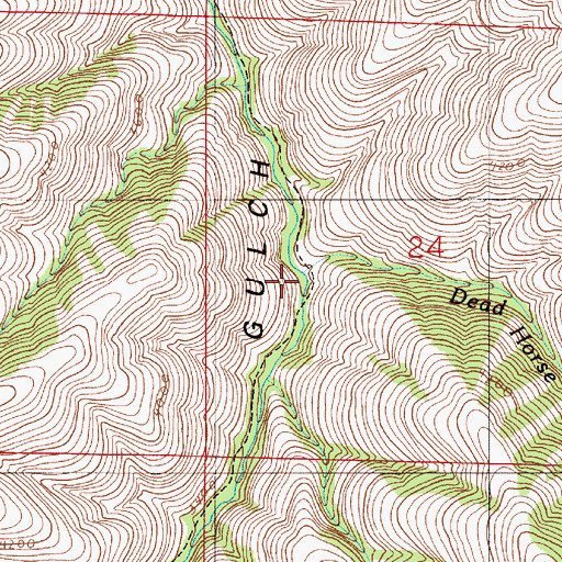 Topographic Map of Dead Horse Creek, OR
