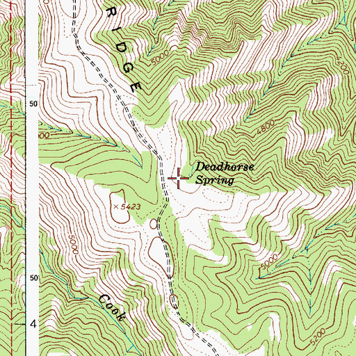 Topographic Map of Deadhorse Spring, OR