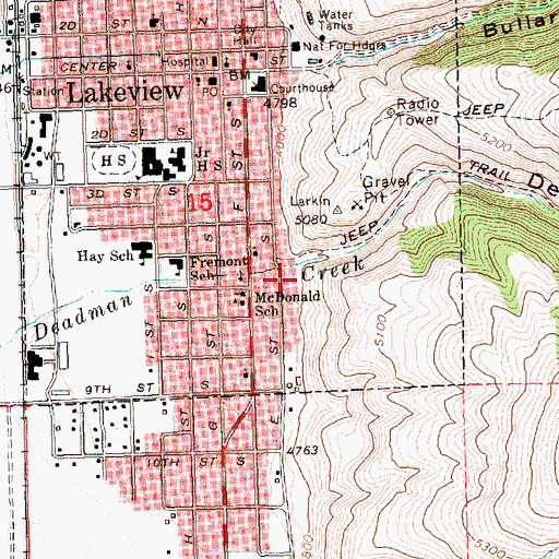 Topographic Map of Deadman Canyon, OR