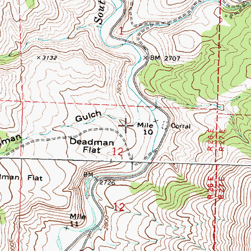 Topographic Map of Deadman Gulch, OR