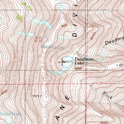 Topographic Map of Deadman Lake, OR