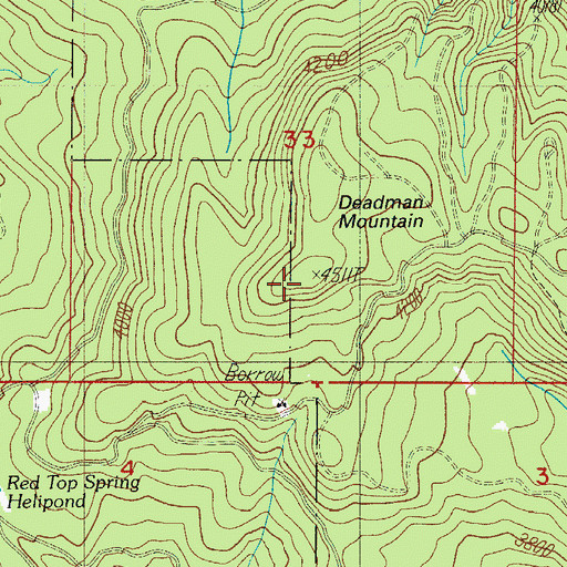 Topographic Map of Deadman Mountain, OR