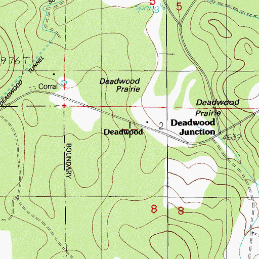Topographic Map of Deadwood, OR