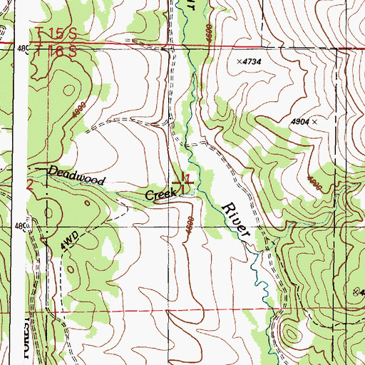 Topographic Map of Deadwood Creek, OR