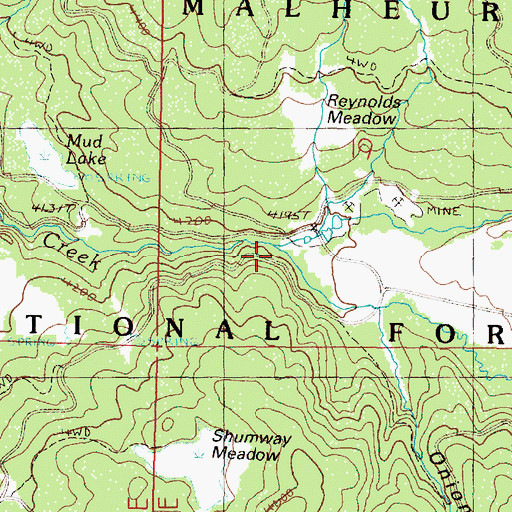 Topographic Map of Deadwood Creek, OR