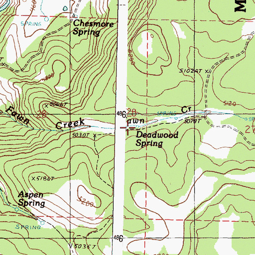 Topographic Map of Deadwood Spring, OR
