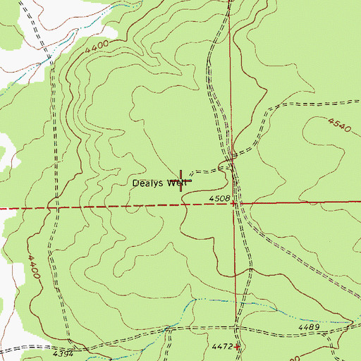 Topographic Map of Dealys Well, OR