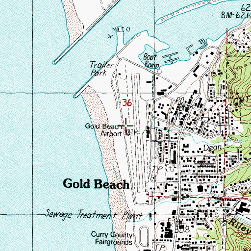 Topographic Map of Dean Creek, OR