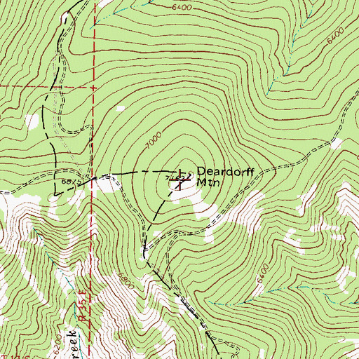 Topographic Map of Deardorff Mountain, OR