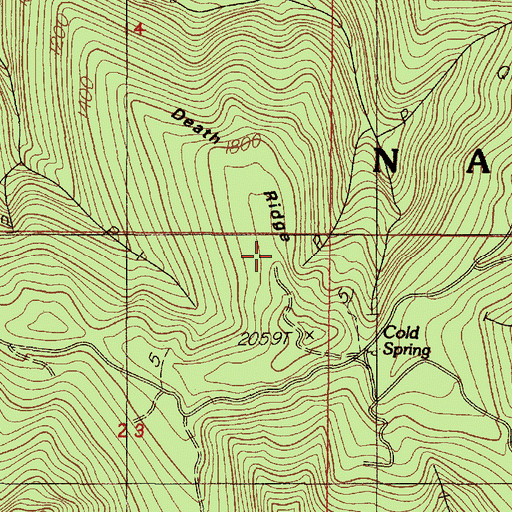 Topographic Map of Death Ridge, OR