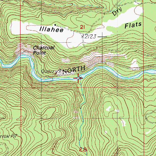 Topographic Map of Deception Creek, OR