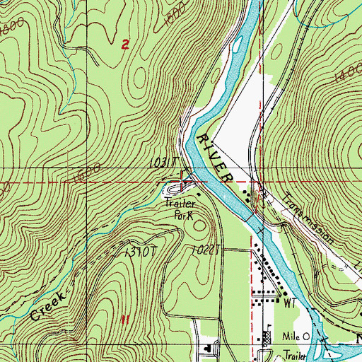 Topographic Map of Deception Creek, OR