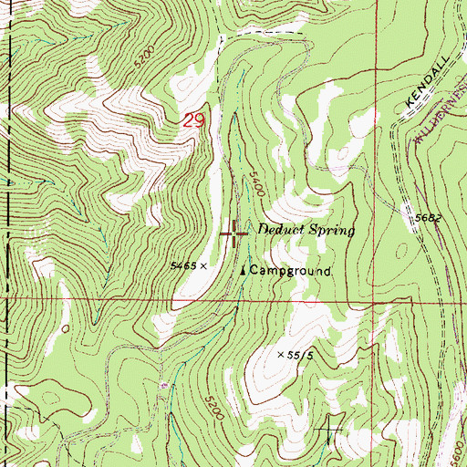 Topographic Map of Deduct Spring, OR