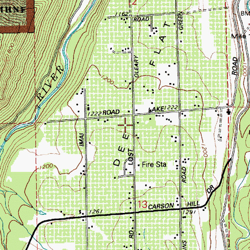 Topographic Map of Dee Flat, OR