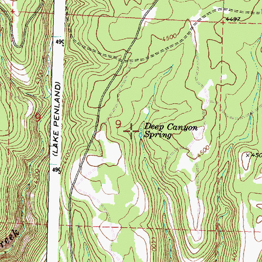 Topographic Map of Deep Canyon Spring, OR