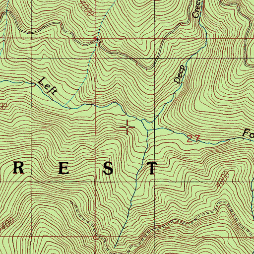 Topographic Map of Deep Creek, OR
