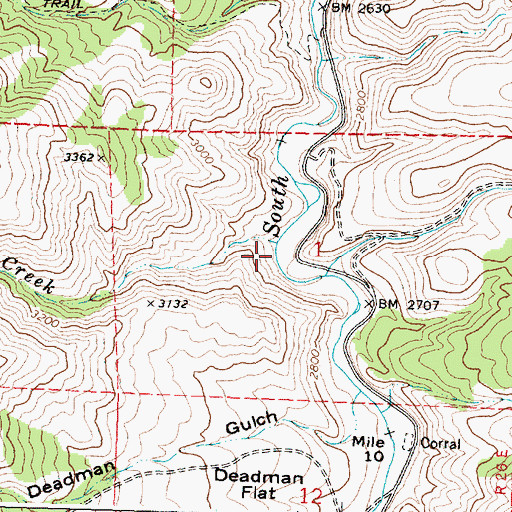 Topographic Map of Deep Creek, OR