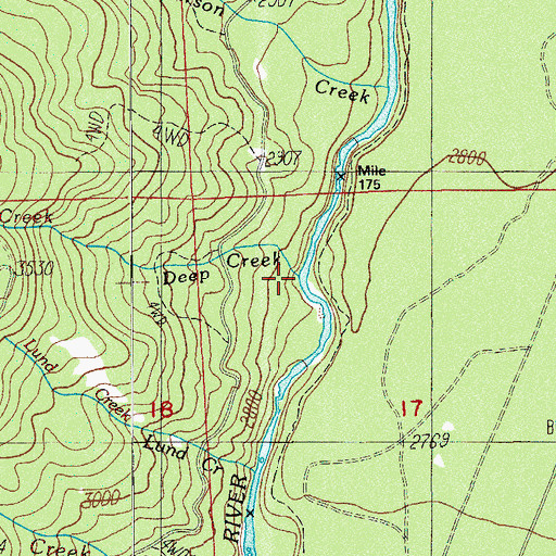 Topographic Map of Deep Creek, OR