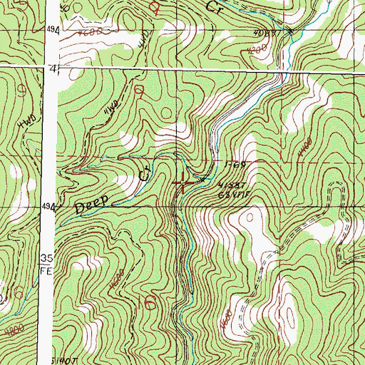 Topographic Map of Deep Creek, OR