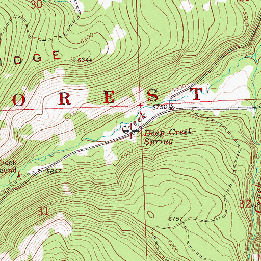 Topographic Map of Deep Creek Spring, OR